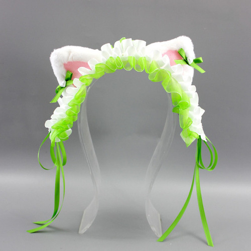 Diadema Con Orejas De Y Lazo, Decoración Para Verde