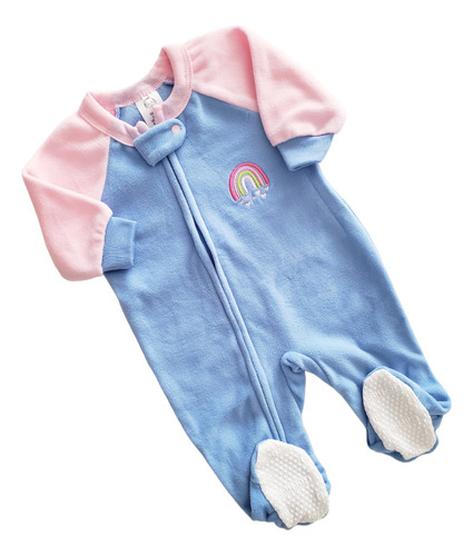 Enterito Micropolar Pijama Gerber Celeste Y Rosa Talle 0/3m