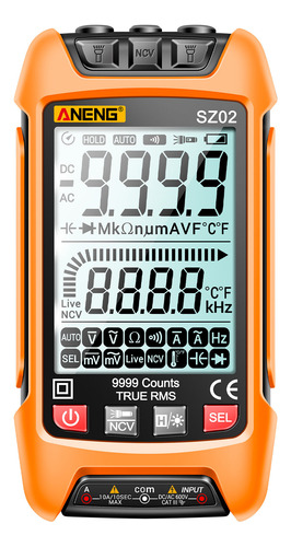 Multímetro Aneng Sz02, Multímetro Digital Naranja De Alta De