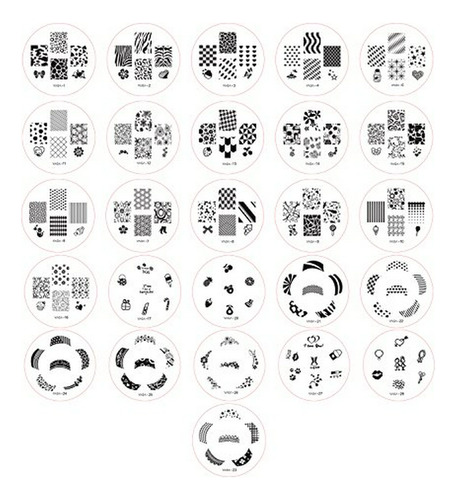 Placas De Estampado De Uñas  26 - Kit De Estampado De Uñas C