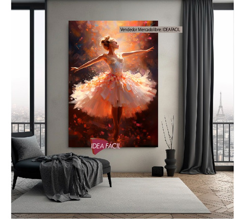 Cuadro Mujer Bailarina Vestido Canvas Grueso 140x90