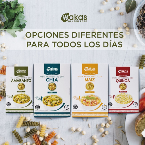 Fideos Fusilli Con Quinoa Wakas Multicereal 250gr Sin Tacc
