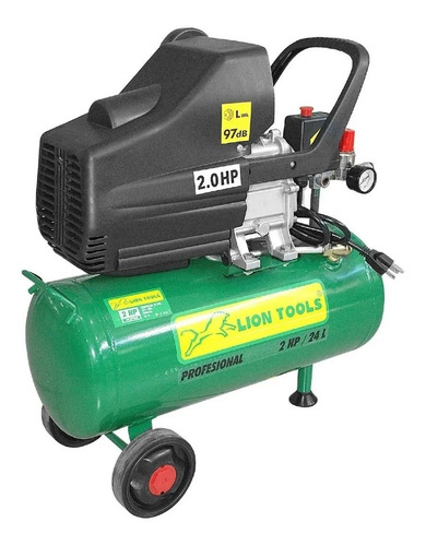 Compresor De Aire 24 L Lion Tools Color Verde oscuro Frecuencia 110hz