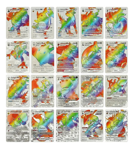 Mewtwo Gx +54 Cartas Pokémon Vmax Gx Vstar Rainbow Prateadas Idioma Inglês Vmax Gx V União De Aliados Shiny Brilhantes Holográficas