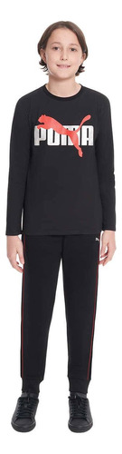 Trio Puma Roupas Infantis Com Colete Original Inverno Preto E Vermelho 10/12 Anos