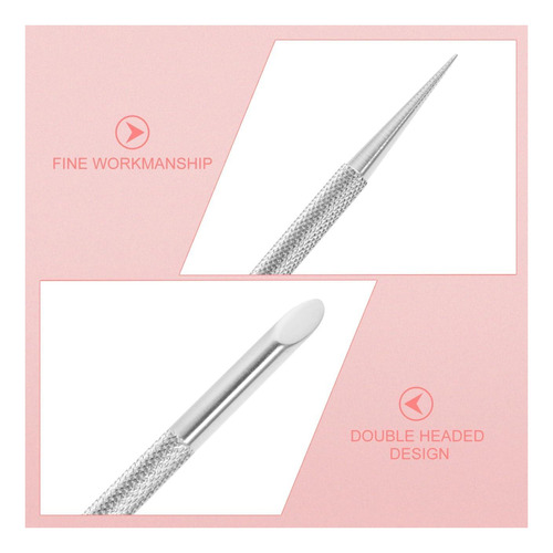 Balacoo 2 Pcs Metal Silver Cutticle Pusher Pusher Ferramenta