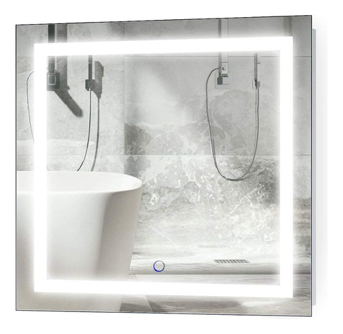 ~? Krugg | Espejo De Baño Led Cuadrado De 24 Pulgadas X 24 P
