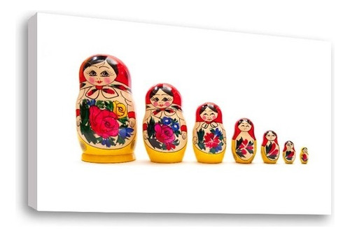 Cuadro Decorativo Canvas Moderno Matryoshka 1 Color Natural Armazón Natural