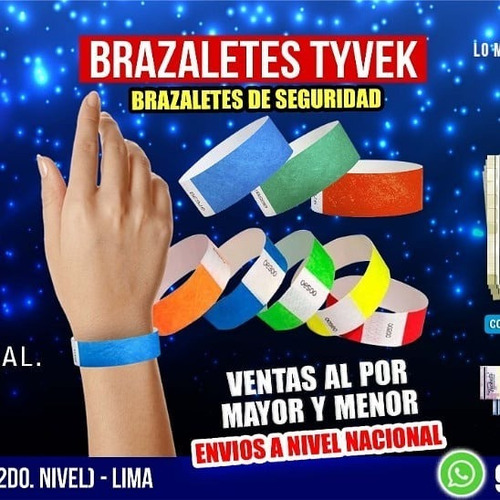 Brazaletes Tyvek Originales 100 Unidades