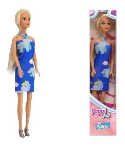 Imagen 6 de 6 de Muñeca Kiara Poppi Doll 30cm Color Azul 5970