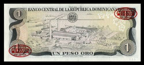 Bn8235 Rep. Dominicana 1984 Um Peso Ouro Specimen Rara
