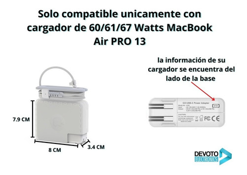 Funda Macbook Air 13 Tomtoc + Protector Cargador 60/61/67w