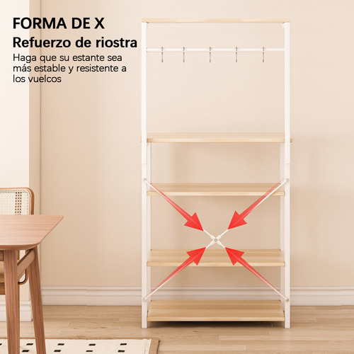 Rack Muebles Organizador Multiusos Cocina Moderno Microondas Amarillo