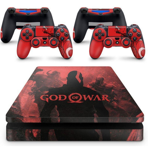 Skin Adesivo Protetor Para Ps4 Slim God Of War Kratos B1