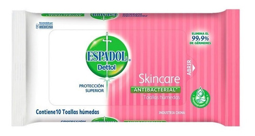 Espadol Dettol Toallas Húmedas Antibacteriales Skincare