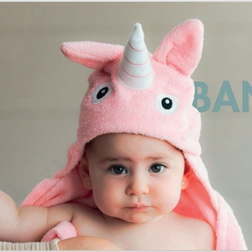 Imagem 2 de 5 de Toalha De Banho Para Bebê Com Capuz Orelhas De Bichinhos