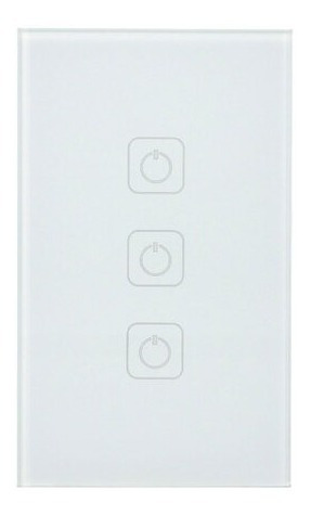 Apagador Inteligente Wi-fi, 3 Botones Táctil Blanco
