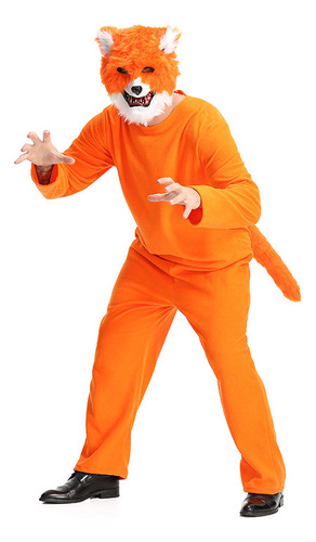 Cunning Mr. Fox Cos Costume Animal Fox Dress Up Stage