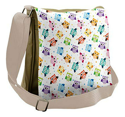 Bolso De Mensajero - Ambesonne Nursery Bag, Owls Face Expres