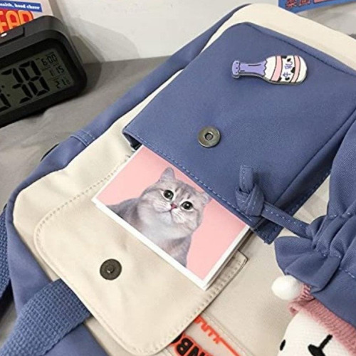 Morral/mochila Korean Style Kpop Cute Kawaii Importado Blanco Y Rosa