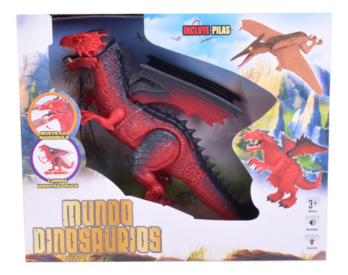 Dragon Con Luz Y Sonido Mundo Dinosaurios