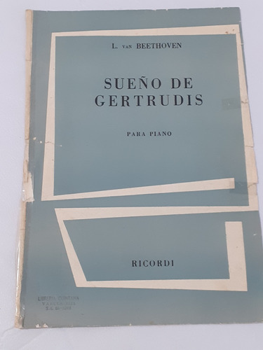 Sueño De Gertrudis Para Piano Beethoven Partitura 1961