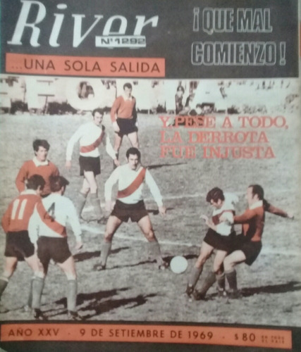 Revista River 1292 Nacional 1969,independiente 1 River 0