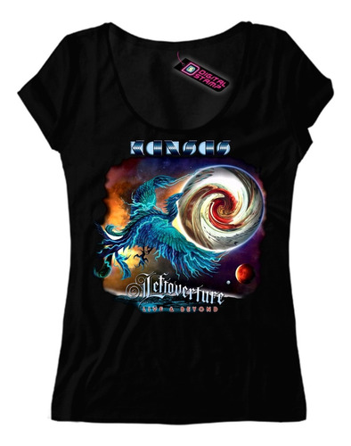 Remera Kansas Leftoventure 3 Rock Mujer Dtg Premium