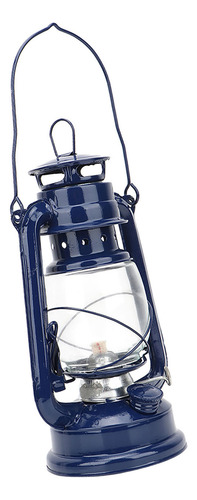 Farol Azul De Queroseno Vintage Con Aceite De Hierro, Decora