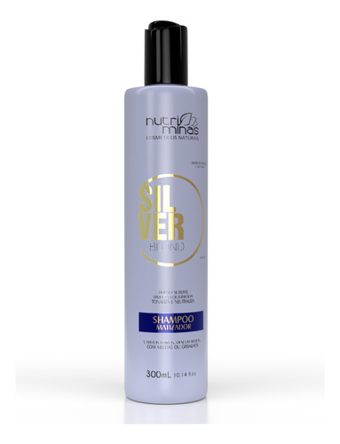 Shampoo Silver Blond Matizador Nutriminas 300ml Sem Sal Roxo