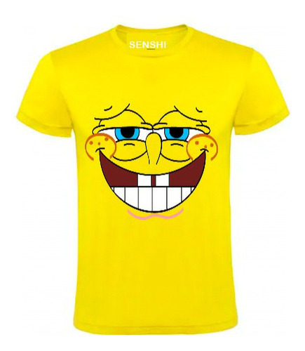 Polera Cara De Bob Esponja Estampada En Dtf Cod 007