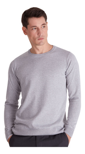 Sweater Macowens Liso Ful Algodón Gris Hombre 60117042