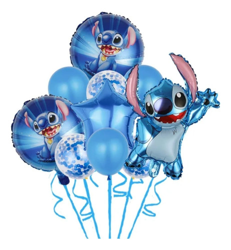 Set Globos Stitch Ángel Día De Los Enamorados