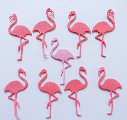 10 Flamenco Flamingo Goma Eva Cartulina Souvenir Decoración