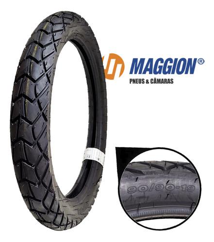 Pneu Dianteiro Maggion Viper C/c 90/90-19 Honda Nxr 160 Bros
