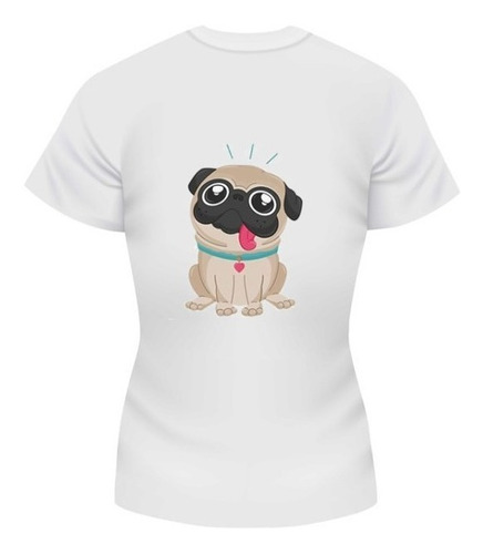 2x1  Playera Animal Perro Pug Sentado