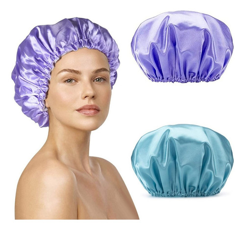 Gorros De Baño Ducha Doble Capa Impermeable Reutilizable 2pz