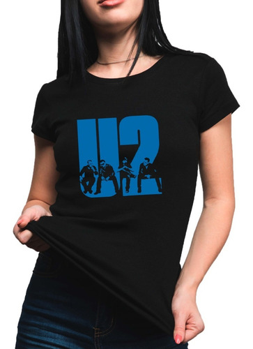 Imagen 2 de 6 de Remera De U2 Negra Rock Música Algodón Peinado Premium