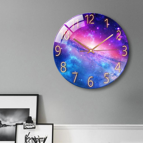 Reloj De Pared Silencioso De De Cristal Para Vía Láctea