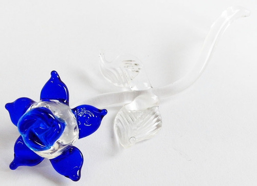 Imagem 1 de 3 de Estatueta Flor Em Vidro Cristal De Murano Lampwork 11cm Novo