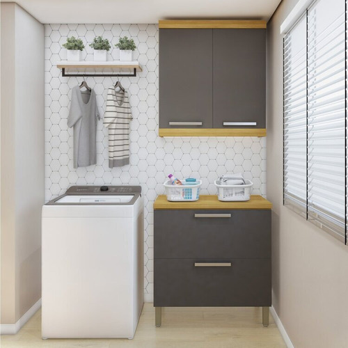Lavanderia Modulada Com Balcão 2 Portas E Armário Ai