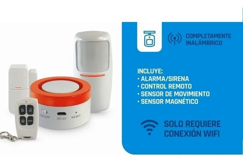 Kit Alarma Domiciliaria Inalambrica Wifi Control Celular