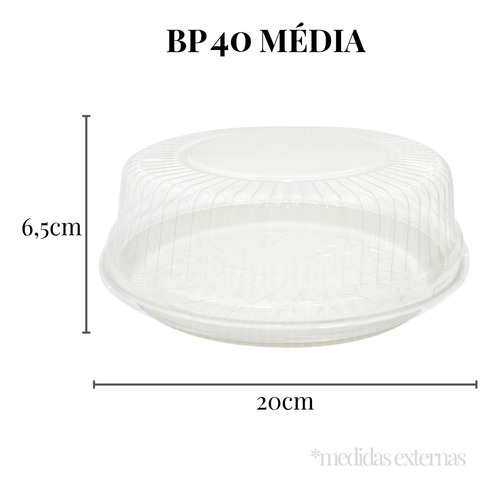Embalagem Redonda Para Bolo Com Tampa Descartável Bp40 C/1un