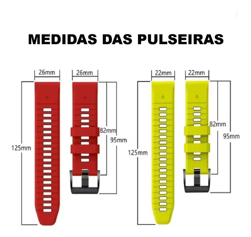 Pulseira P/ Garmin 26mm Fenix 5x 6x 7x Tactix Descet Enduro