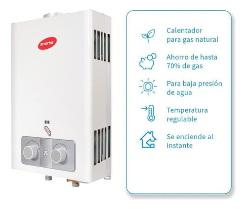 Calentador Instantáneo Enerhit 6 L Para Gas Natural Color Bl