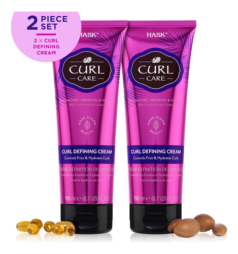 Hask Curl Care - Crema Definidora Para Rizos (2 Unidades)