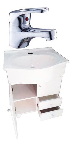 Vanitory Baño Bacha Marmolina Cajones 60 Griferia Odyssey