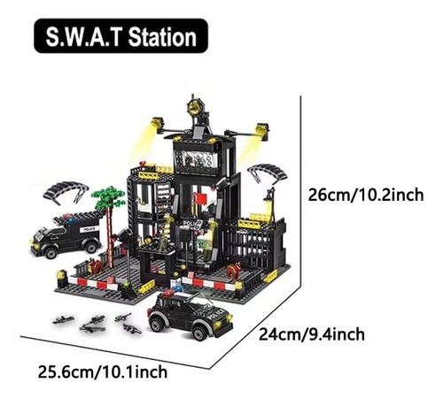 Juego De Bloques Construcción Estación De Policía Juguetes S
