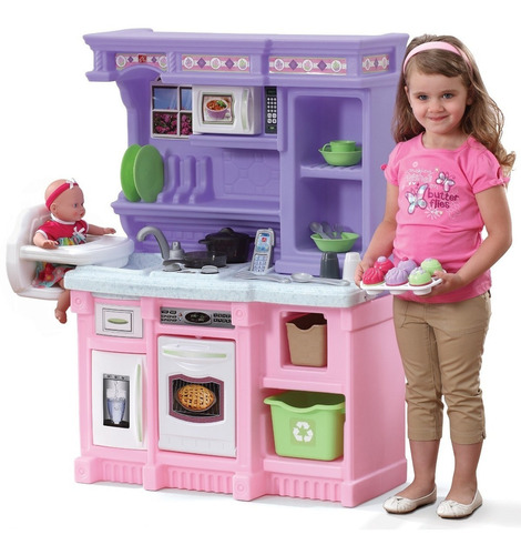 Cocina Para Niñas Rosado - Step2 - Cocinita Mini Chef Rosa Color Lila