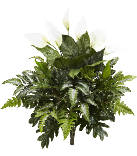 Planta Artificial Spathiphyllum Mixta Casi Natural De 27 Pul